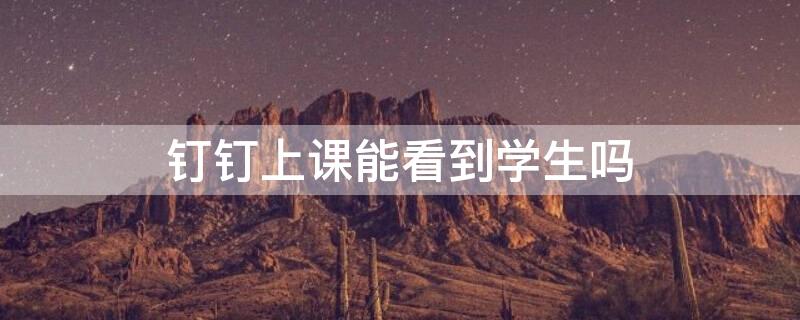 钉钉上课能看到学生吗 钉钉上课能看到学生吗手机