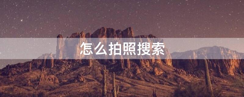 怎么拍照搜索（怎么拍照搜索东西）