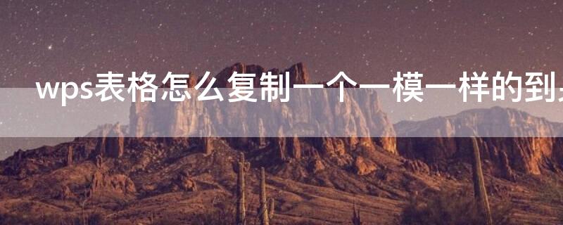 wps表格怎么复制一个一模一样的到另一个