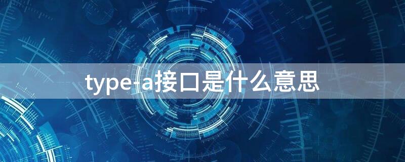 type-a接口是什么意思 type-a接口长什么样