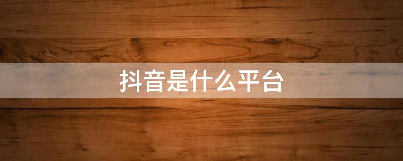 抖音是什么平台（快手抖音是什么平台）