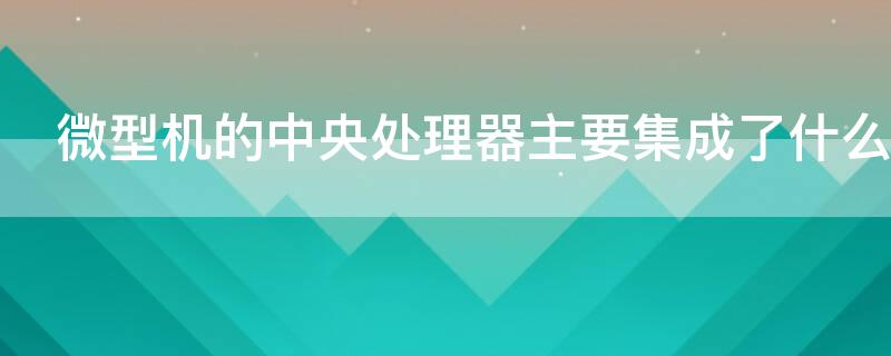 微型机的中央处理器主要集成了什么（微型机的中央处理器主要集成了什么部件）