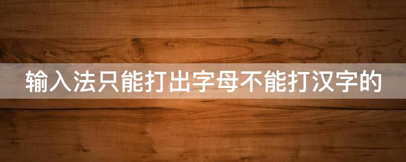 输入法只能打出字母不能打汉字的（输入法只能打出字母不能打汉字的电脑）