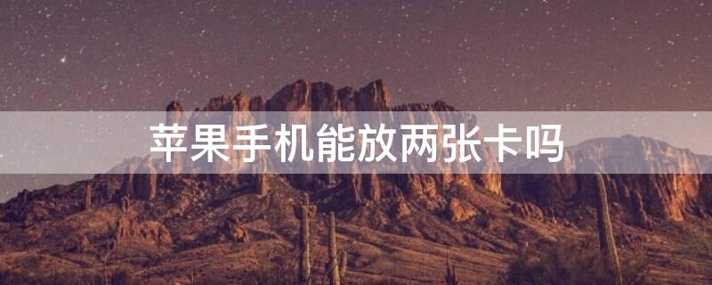 iPhone手机能放两张卡吗 苹果手机能放2个卡吗