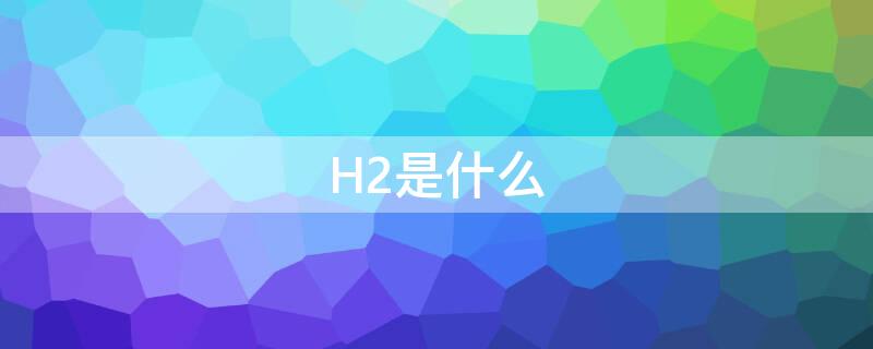 H2是什么 h2是什么意思