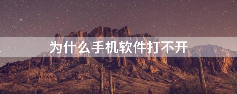 为什么手机软件打不开（为什么手机软件打不开闪退）