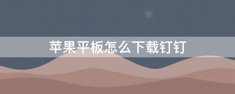 iPhone平板怎么下载钉钉（苹果平板怎么下载钉钉电脑版）