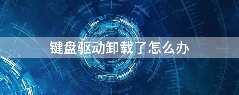 键盘驱动卸载了怎么办 键盘驱动不小心卸载了怎么办