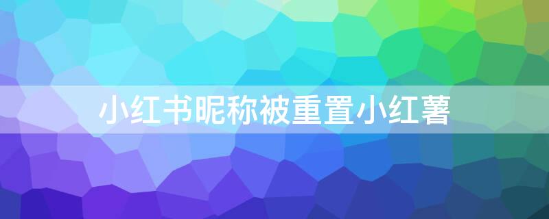 小红书昵称被重置小红薯 小红书改了名字还显示小红薯