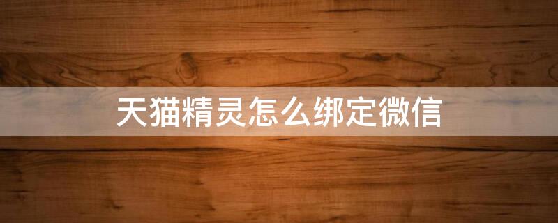 天猫精灵怎么绑定微信 天猫精灵怎么绑定微信收款