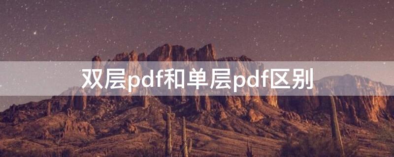 双层pdf和单层pdf区别（双层pdf和单层pdf的区别）