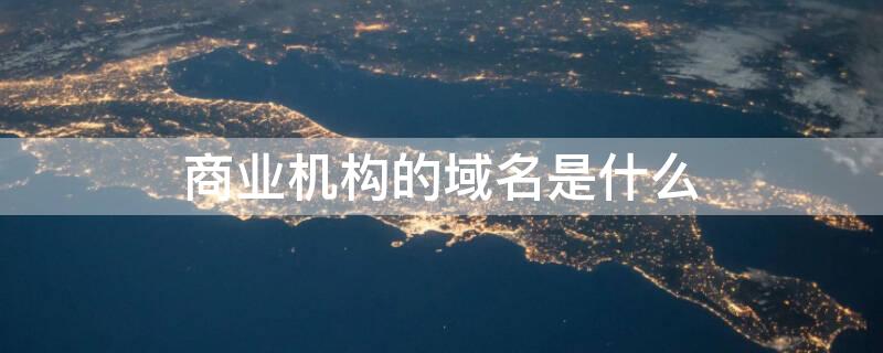 商业机构的域名是什么（商业机构的域名是什么名称）