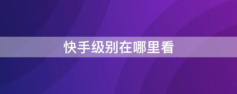 快手级别在哪里看（快手级别1到60级价格表）