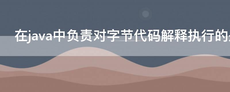 在java中负责对字节代码解释执行的是 在java中负责对字节代码解释执行的是什么语言