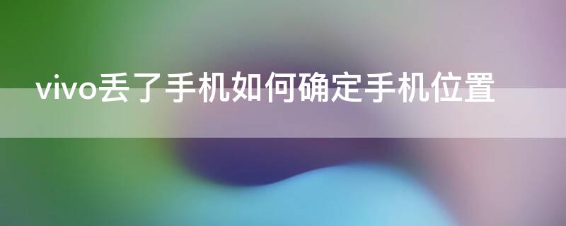 vivo丢了手机如何确定手机位置（vivo手机丢了怎么拿另一部手机找）