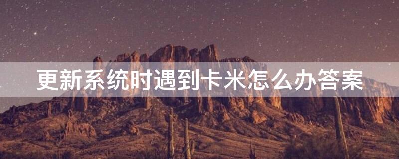 更新系统时遇到卡米怎么办答案（更新系统中遇到卡米）