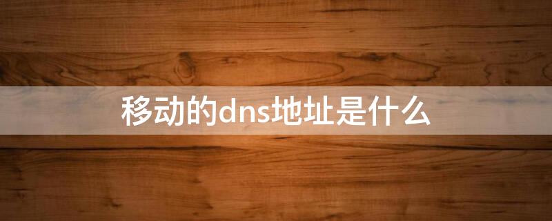 移动的dns地址是什么 移动的dns的服务器地址是多少