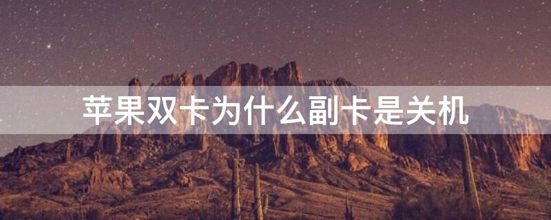 iPhone双卡为什么副卡是关机 iphone双卡为什么副卡无服务