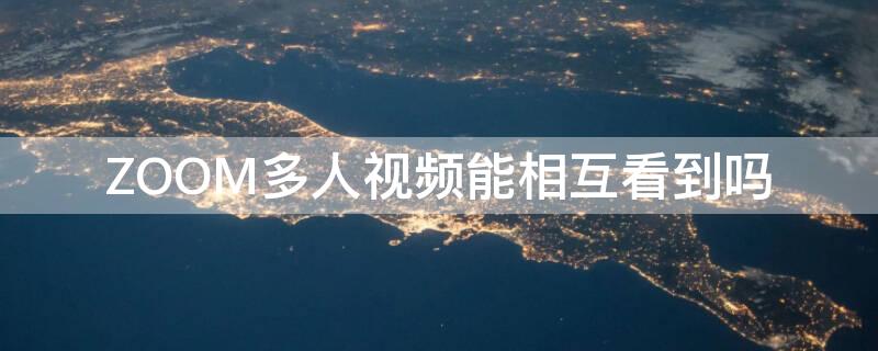 ZOOM多人视频能相互看到吗 zoom可以共享视频吗