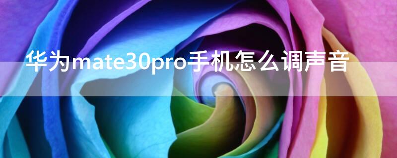 华为mate30pro手机怎么调声音 华为mate30pro怎样调声音