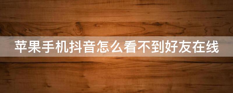 iPhone手机抖音怎么看不到好友在线 为什么iphone抖音看不了好友在线