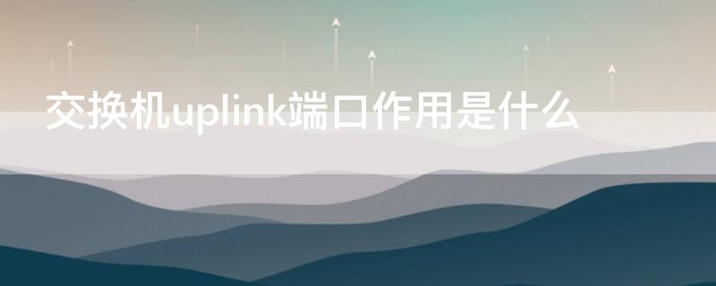 交换机uplink端口作用是什么 交换机uplink连接示意图