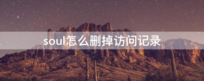 soul怎么删掉访问记录 soul怎么删除看过我的人