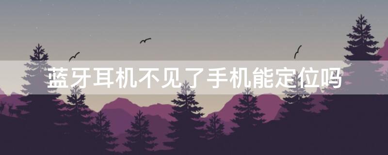 蓝牙耳机不见了手机能定位吗（蓝牙耳机不见了手机能定位吗怎么设置）