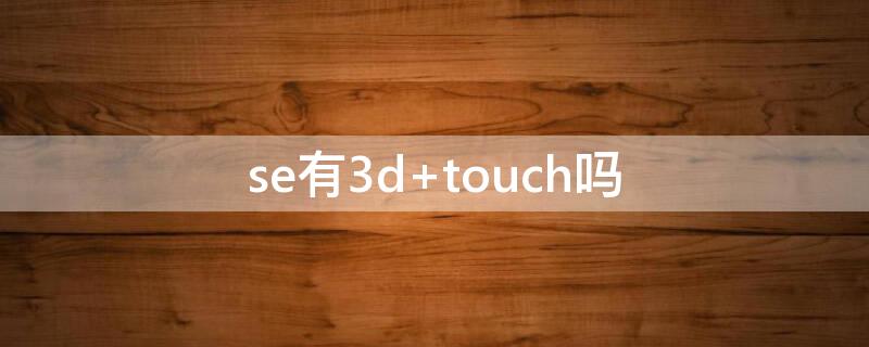 se有3d touch吗