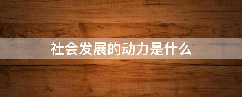 社会发展的动力是什么 推动社会发展的动力是什么