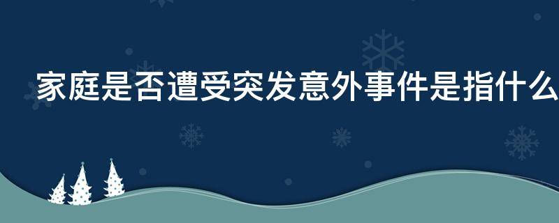 家庭是否遭受突发意外事件是指什么 家庭是否遭受突发意外是什么意思