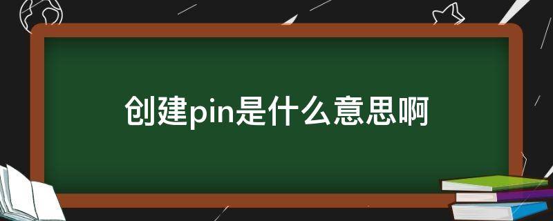 创建pin是什么意思啊（创建新的pin是什么意思）